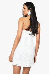Premium Lace Bandeau Mini Dress