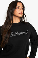 Bridal 'Bridesmaid' Diamante Slogan Sweatshirt
