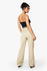 Belted Tailored Straight Leg Trouser