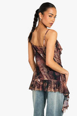 Mesh Frill Detail Cami Top