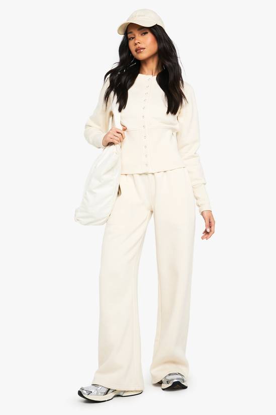 Deep Hem Popper Bomber Sweatshirt Tracksuit