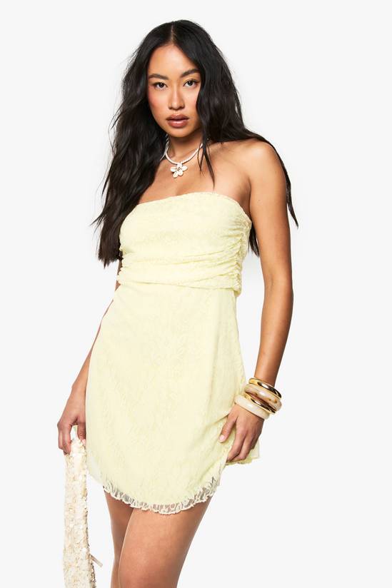 Lace Bandeau Smock Dress