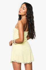 Lace Bandeau Smock Dress