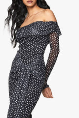 Bardot Polka Tie Waist Maxi Dress
