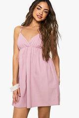 Linen Look Cami Swing Mini Dress