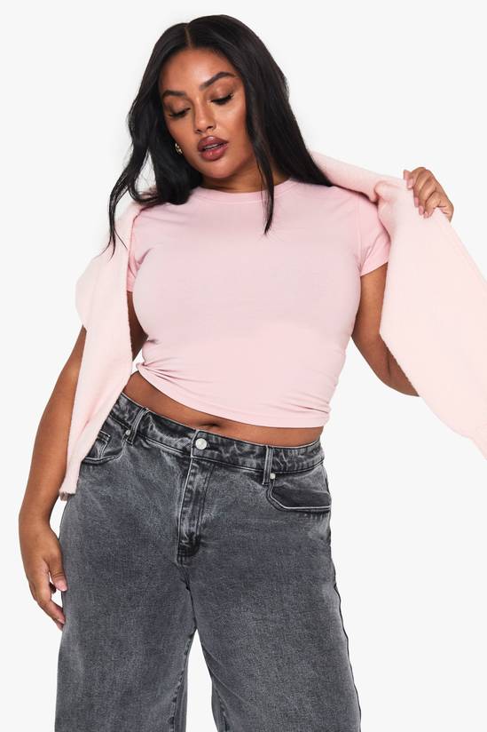 Plus Boohoo Basics Fitted Top