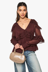 Ruffle Chiffon Blouse