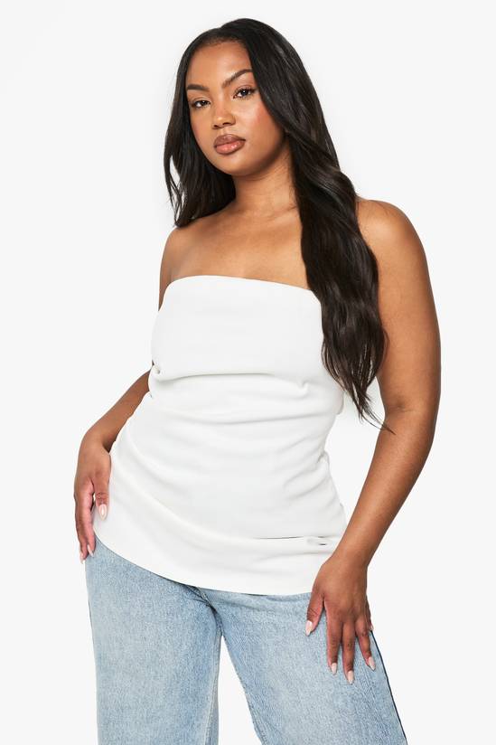 Plus structured draped bandeau top