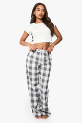 Check Short Sleeve Baby T-Shirt & Trousers Pyjama Set