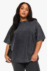 Plus Acid Wash Oversized T-Shirt