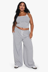 Plus Striped Straight Leg Trouser