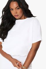 plus cotton blouson t-shirt dress