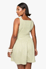 PLUS GINHAM corset detail SKATER DRESS