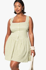 PLUS GINHAM corset detail SKATER DRESS