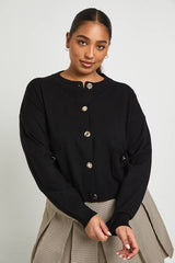 Plus Rib Knit Button Cardigan