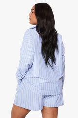 Plus Stripe Oversized Shirt