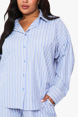 Plus Stripe Oversized Shirt