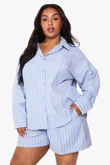 Plus Stripe Oversized Shirt