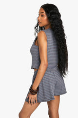 Striped Jersey Drawstring Flippy Short