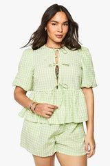 Plus Tie Front And Short Co-ord