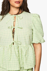 Plus Tie Front And Short Co-ord