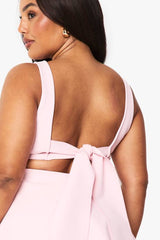 Plus Tie Back Scoop Peplum Top