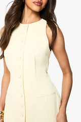 Button Front Tailored Mini Dress