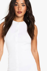 Petite Rib Button Down Shift Dress