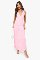 Slinky Plunge Maxi Dress