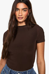 Double Layer Slinky Short Sleeve Bodysuit