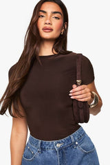 Double Layer Slinky Short Sleeve Bodysuit