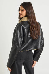 Fur Collared PU aviator
