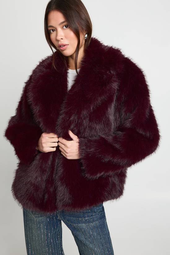 Collared Faux Fur Coat