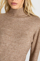 High Neck Super Soft Knitted Mini Dress