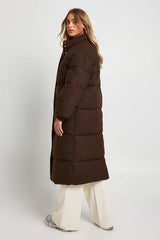 Maxi Wool Look Puffer Jacket