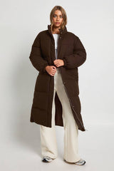 Maxi Wool Look Puffer Jacket