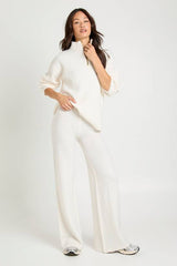 Tall Super Soft Zip Neck Oversized Jumper and Wide Leg Trouser Co-Ord