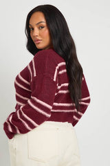 Plus Stripe Cropped Cardigan