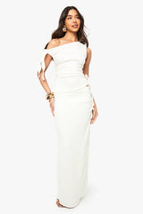 Textured Gathered Maxi Skirt