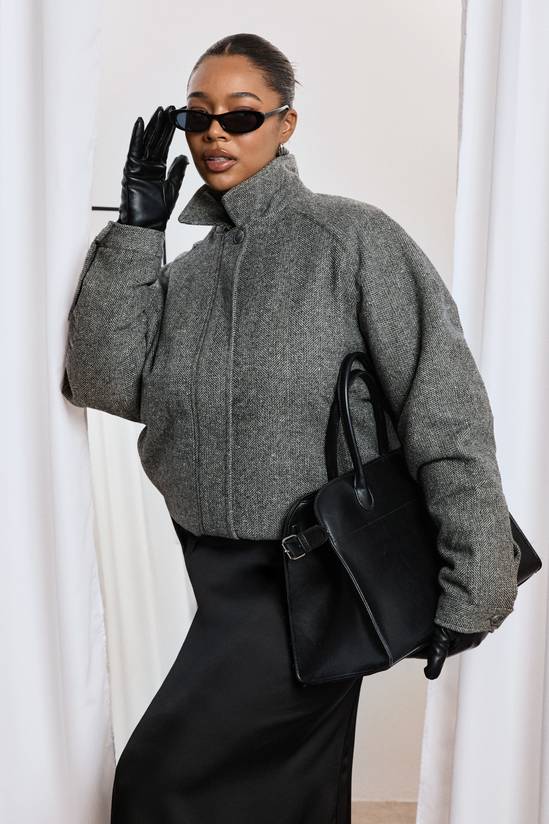 Plus Wool Look Oversized Jacket