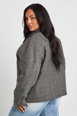 Plus Wool Look Oversized Jacket