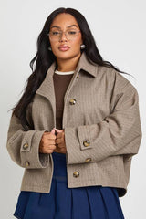 Plus Cropped Trench Coat