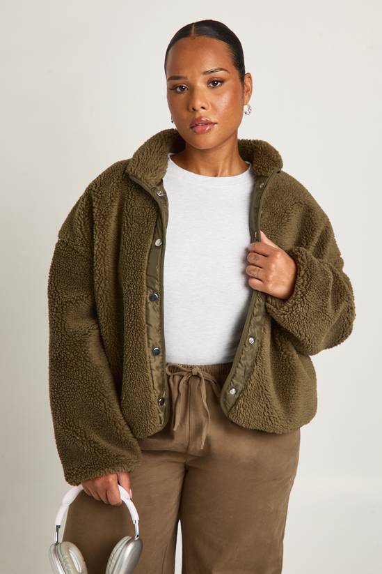 Plus Teddy Fur Jacket