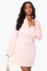 Plus Hammered Twist Front Shift Dress