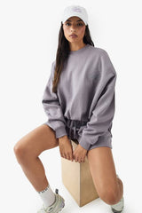 DSGN Studio Embroidered Oversized Bubble Hem Sweatshirt