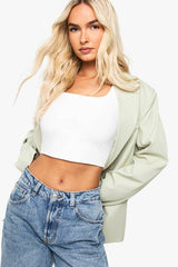 Double Layer Scoop Neck Strappy Crop Top