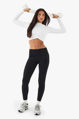DSGN Studio Twist Front Crop Long Sleeve Top