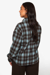 Plus Oversized Check Shirt