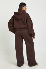 Plus Core Basic Pintuck Detail Deep Waistband Wide Leg Jogger