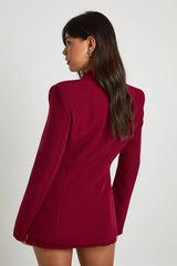 Seam Detail Plunge Front Fitted Blazer